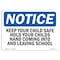 Signmission OSHA, Keep Your Child Safe Hold Your Childs Hand, 18in X 12in Rigid Plastic, 12" W, 18" L, Landscape OS-NS-P-1218-L-13885 - alternate 1